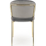 Krzesło welurowe ze złotymi nogami K499 szare