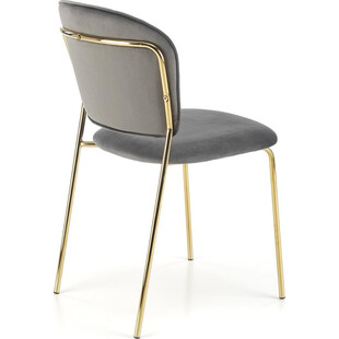 Krzesło welurowe ze złotymi nogami K499 szare