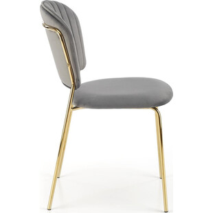 Krzesło welurowe ze złotymi nogami K499 szare