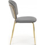 Krzesło welurowe ze złotymi nogami K499 szare
