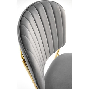 Krzesło welurowe ze złotymi nogami K499 szare