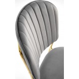 Krzesło welurowe ze złotymi nogami K499 szare