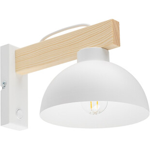 Kinkiet z włącznikiem Oslo biały / drewno TK Lighting