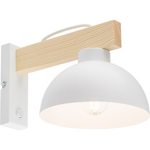 Kinkiet z włącznikiem Oslo biały / drewno TK Lighting