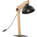 Lampa biurkowa loft Oslo czarny / drewno TK Lighting