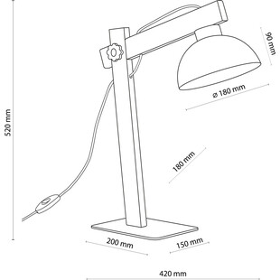 Lampa biurkowa loft Oslo czarny / drewno TK Lighting