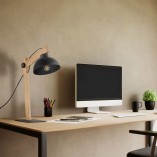 Lampa biurkowa loft Oslo czarny / drewno TK Lighting