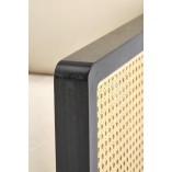 Fotel welurowy boho Ilario beż / czarny / rattan Halmar