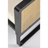Fotel welurowy boho Ilario beż / czarny / rattan Halmar