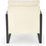 Fotel welurowy boho Ilario beż / czarny / rattan Halmar