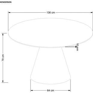 Stół okrągły na jednej nodze Henderson 136cm orzech Halmar