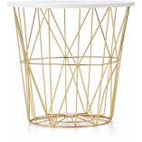 Stolik Harrisa 42cm biały marmur / złoty | Halmar