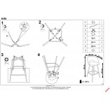Krzesło barowe tapicerowane H-96 65cm beżowe Halmar