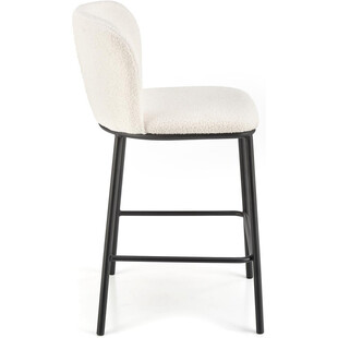 Krzesło barowe tapicerowane H119 Boucle 65cm kremowy / czarny Halmar