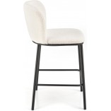 Krzesło barowe tapicerowane H119 Boucle 65cm kremowy / czarny Halmar