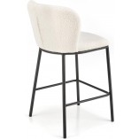 Krzesło barowe tapicerowane H119 Boucle 65cm kremowy / czarny Halmar