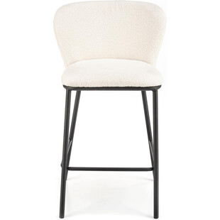 Krzesło barowe tapicerowane H119 Boucle 65cm kremowy / czarny Halmar