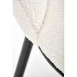 Krzesło barowe tapicerowane H119 Boucle 65cm kremowy / czarny Halmar