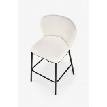 Krzesło barowe tapicerowane H119 Boucle 65cm kremowy / czarny Halmar