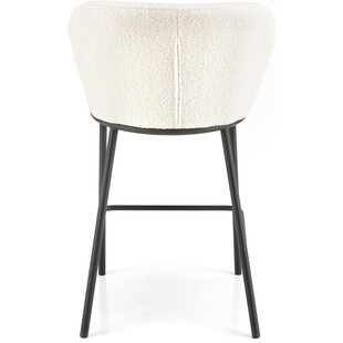 Krzesło barowe tapicerowane H119 Boucle 65cm kremowy / czarny Halmar
