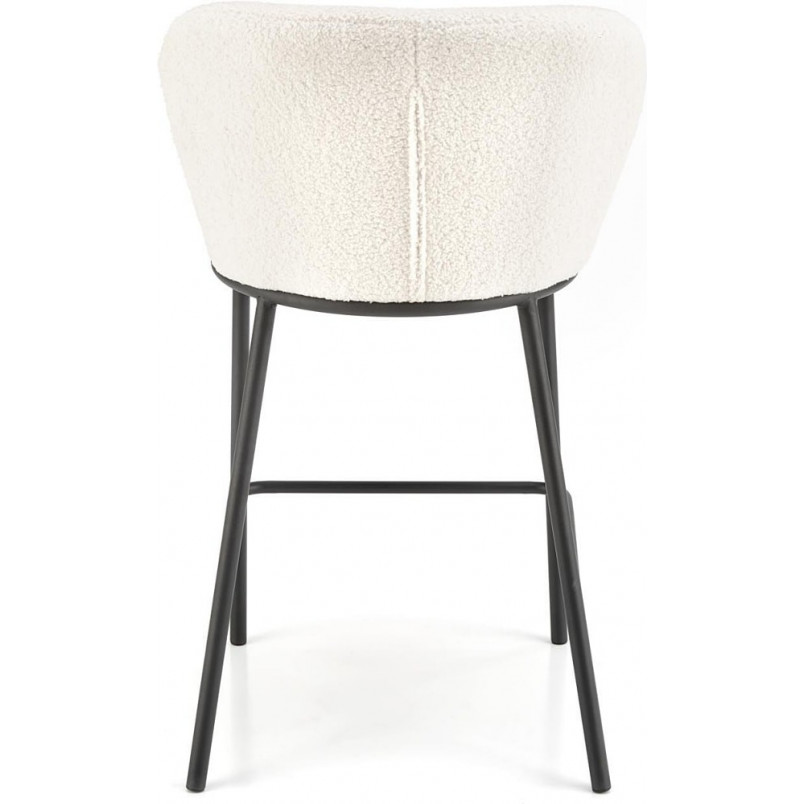 Krzesło barowe tapicerowane H119 Boucle 65cm kremowy / czarny Halmar