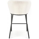 Krzesło barowe tapicerowane H119 Boucle 65cm kremowy / czarny Halmar