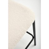 Krzesło barowe tapicerowane H119 Boucle 65cm kremowy / czarny Halmar
