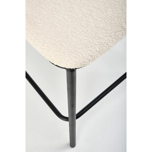 Krzesło barowe tapicerowane H119 Boucle 65cm kremowy / czarny Halmar
