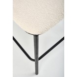 Krzesło barowe tapicerowane H119 Boucle 65cm kremowy / czarny Halmar