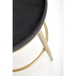 Krzesło barowe welurowe glamour H115 64cm szary / złoty Halmar
