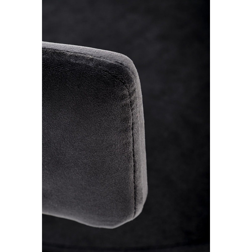 Krzesło barowe welurowe glamour H115 64cm szary / złoty Halmar