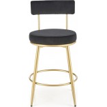Krzesło barowe welurowe glamour H115 64cm szary / złoty Halmar