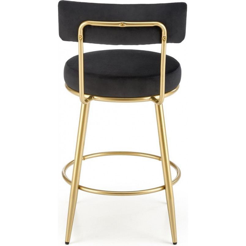 Krzesło barowe welurowe glamour H115 64cm szary / złoty Halmar