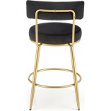 Krzesło barowe welurowe glamour H115 64cm szary / złoty Halmar