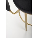 Krzesło barowe welurowe glamour H115 64cm szary / złoty Halmar