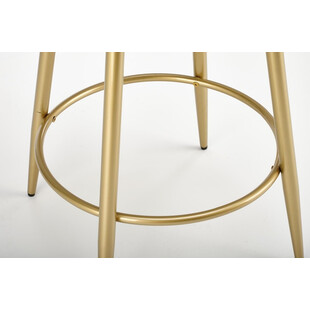 Krzesło barowe welurowe glamour H115 64cm szary / złoty Halmar