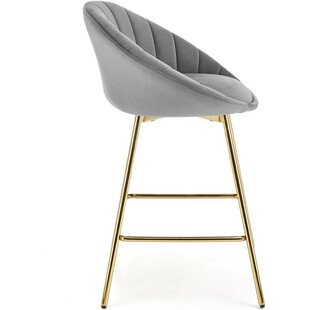 Krzesło barowe glamour Halmar H112 - Szare, złote nogi