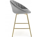 Krzesło barowe glamour Halmar H112 - Szare, złote nogi