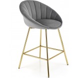 Krzesło barowe glamour Halmar H112 - Szare, złote nogi