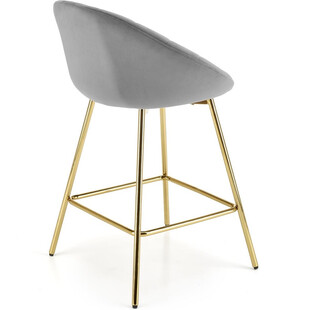 Krzesło barowe glamour Halmar H112 - Szare, złote nogi