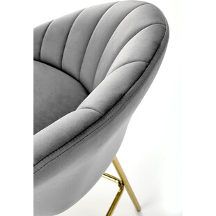Krzesło barowe glamour Halmar H112 - Szare, złote nogi