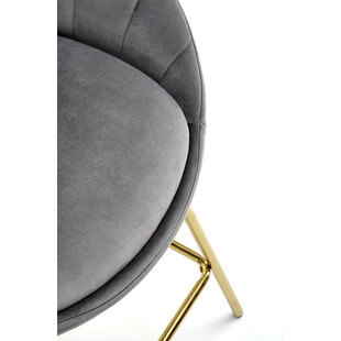Krzesło barowe glamour Halmar H112 - Szare, złote nogi