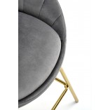Krzesło barowe glamour Halmar H112 - Szare, złote nogi