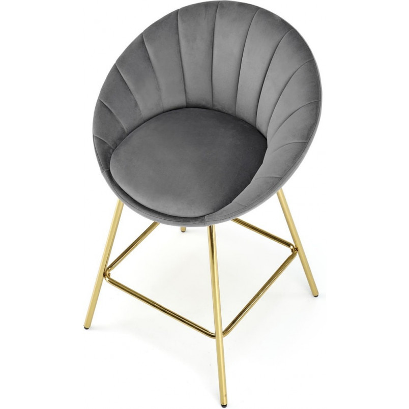 Krzesło barowe glamour Halmar H112 - Szare, złote nogi