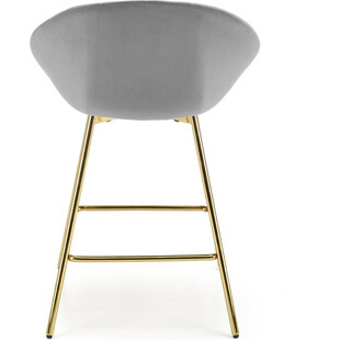 Krzesło barowe glamour Halmar H112 - Szare, złote nogi