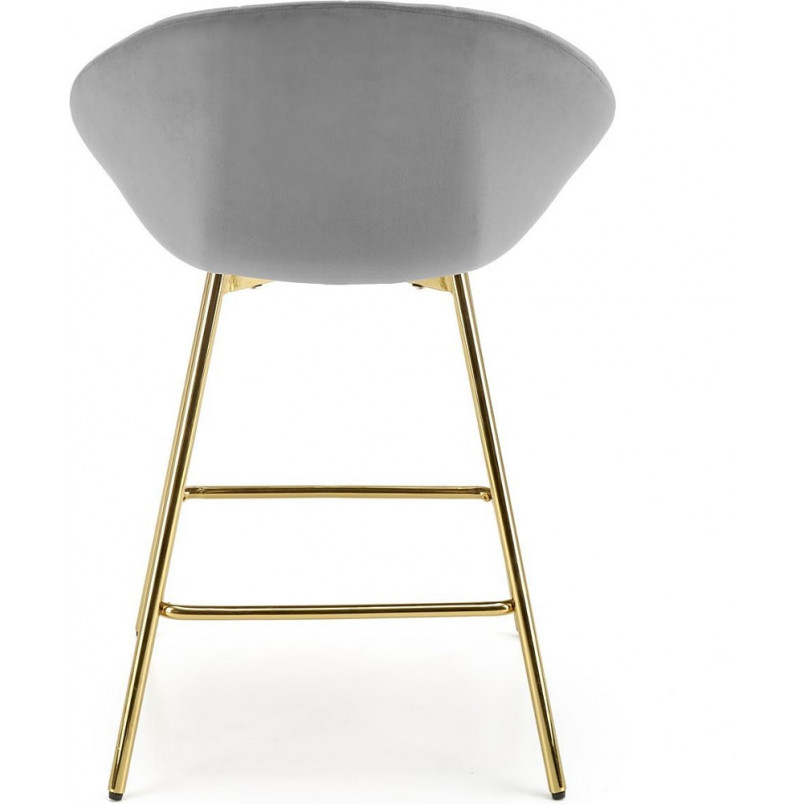 Krzesło barowe glamour Halmar H112 - Szare, złote nogi