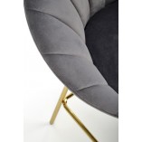 Krzesło barowe glamour Halmar H112 - Szare, złote nogi