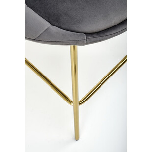 Krzesło barowe glamour Halmar H112 - Szare, złote nogi