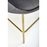 Krzesło barowe glamour Halmar H112 - Szare, złote nogi