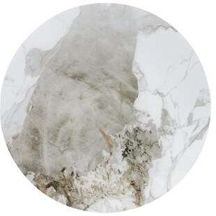 Stolik boczny Genesis Halmar | Biały marmur, orzech, złoto - 50cm